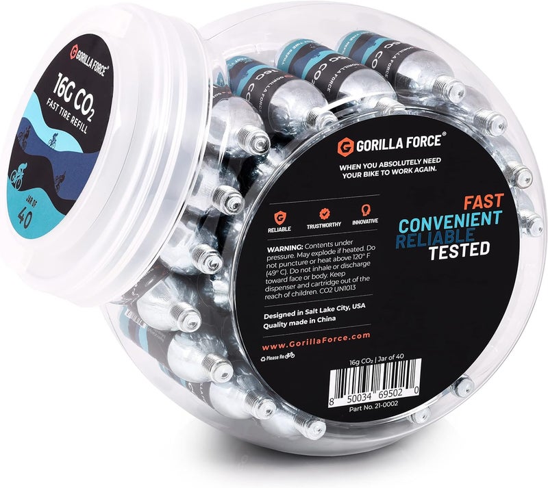 Gorilla Force Threaded CO2 Cartridges, 16g for Bike Tire Inflators - Image 4
